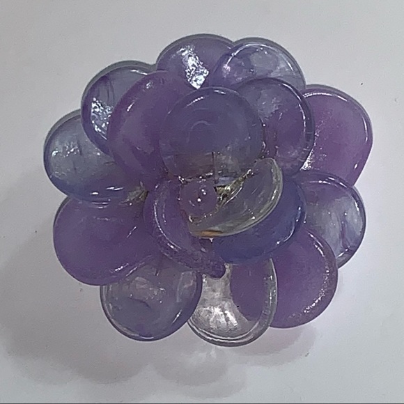 CHANEL P01 lavender Italian Resin pin back BROOCH w/pendant loop - Picture 2 of 13